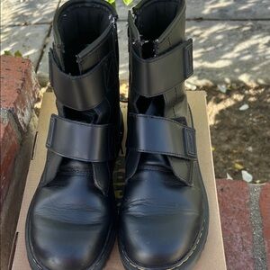 Dr. Martens Black Ankle Boots with Straps-Velcro